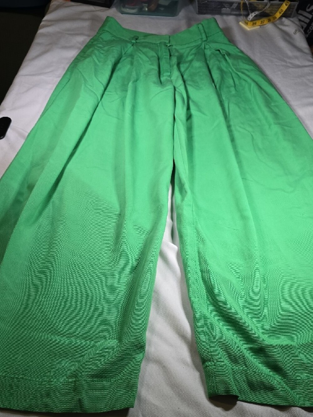 Farm Rio Cotton-blend Wide-leg Pants Green - Picture 3 of 14